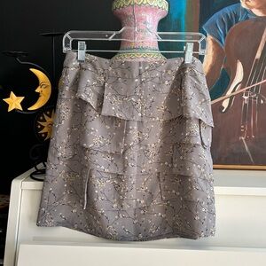 ALFRED SUNG Gray Layered Mini Skirt for Cocktail
